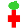 苹果医疗 Logo：绿苹果与红十字