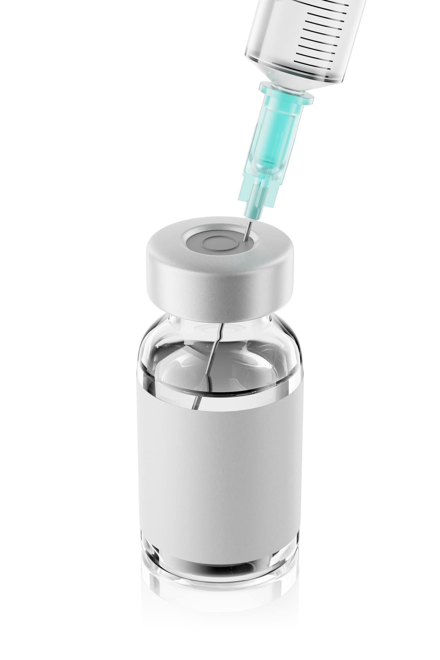 Close-up of a vaccine vial, representing the clinic’s preventive care and vaccination services
